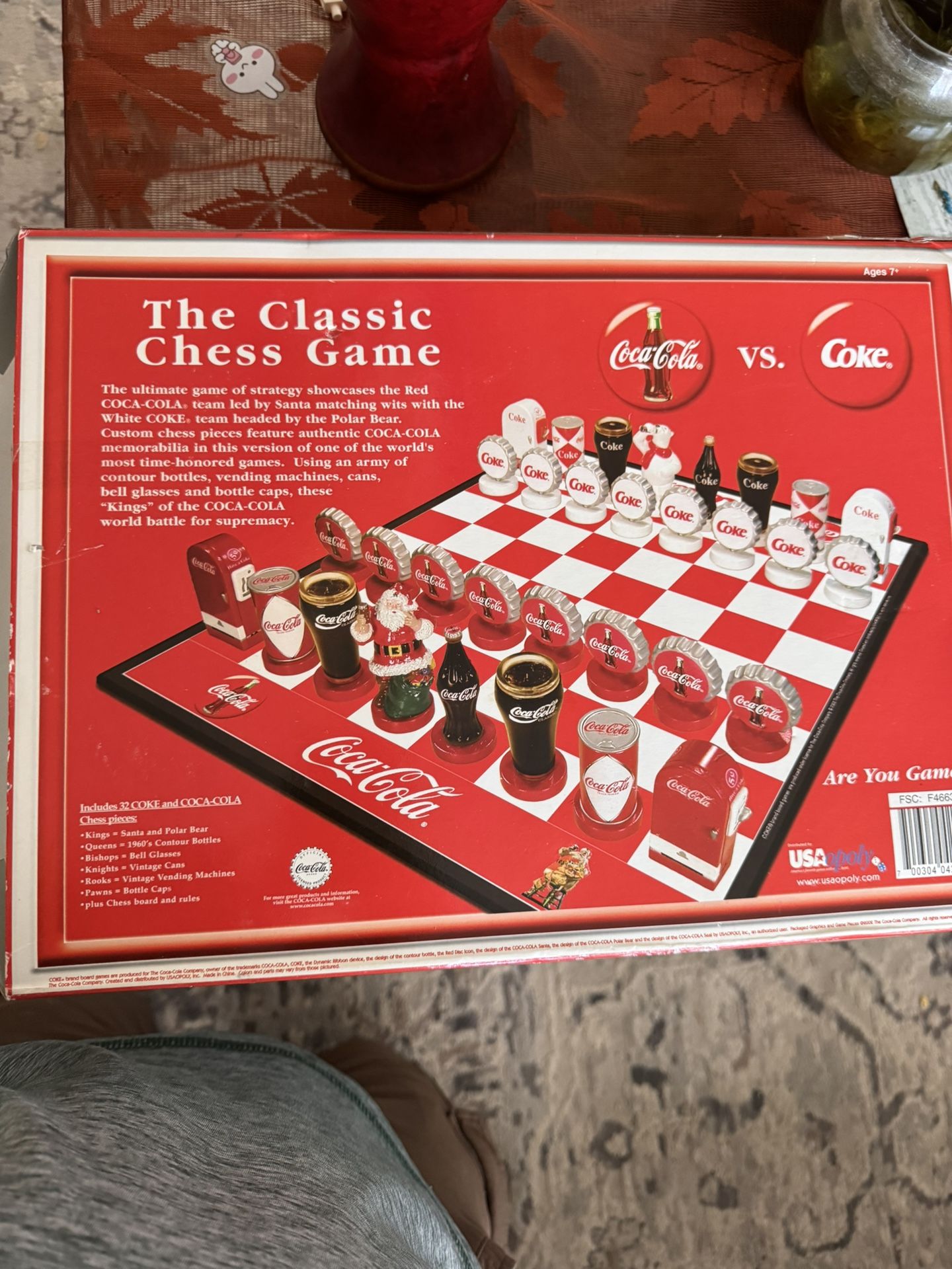Vintage Coke Vs Coca-Cola (Polar Bear Vs Santa)Chess Game Collectors Edition