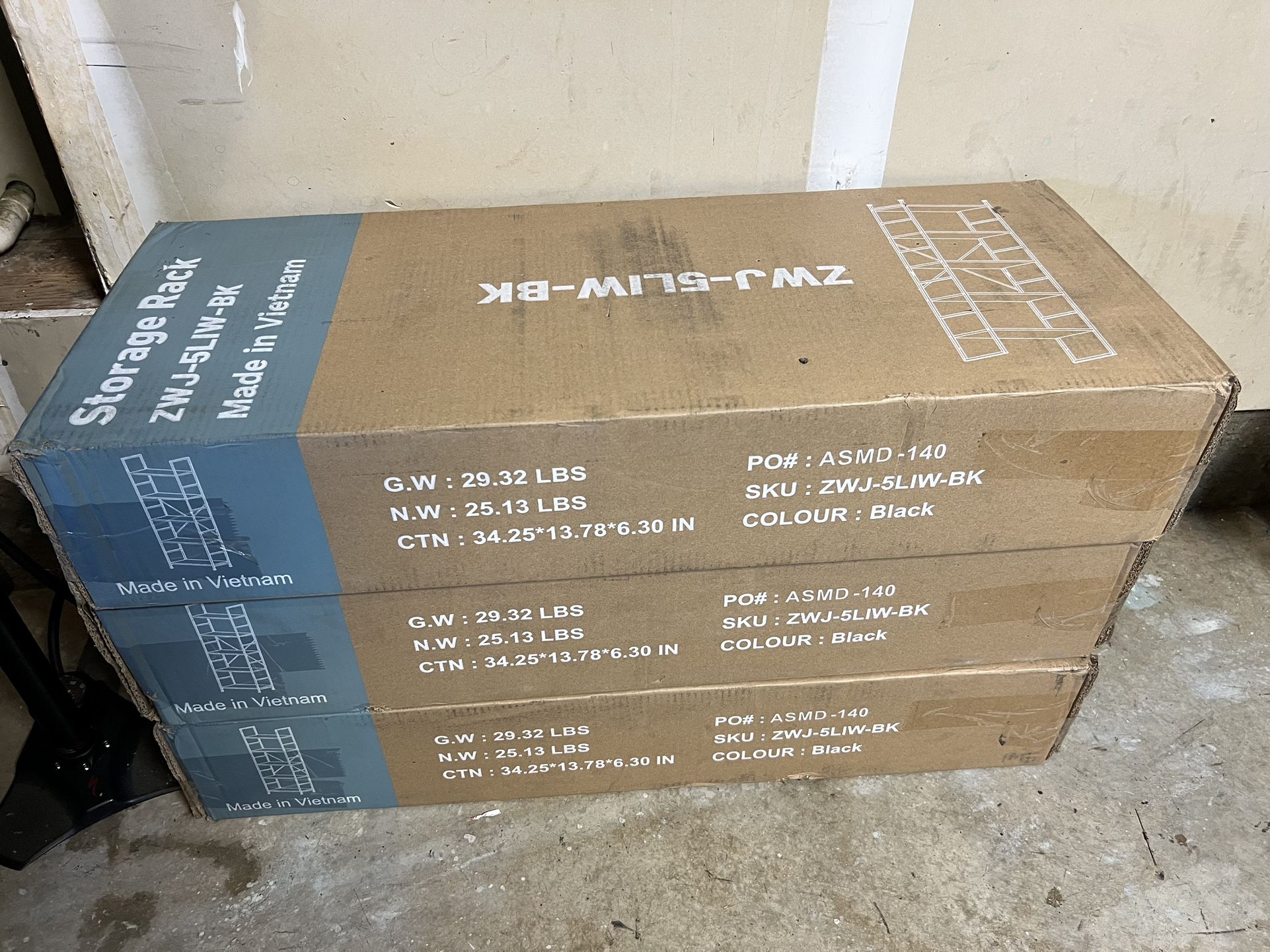 three Brand New Storage Rack