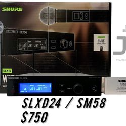Shure SLXD24 SM58 Mic New