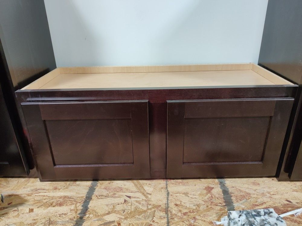 Brown Upper Kitchen Cabinet (Height: 12, Width: 30, Depth: 13)
