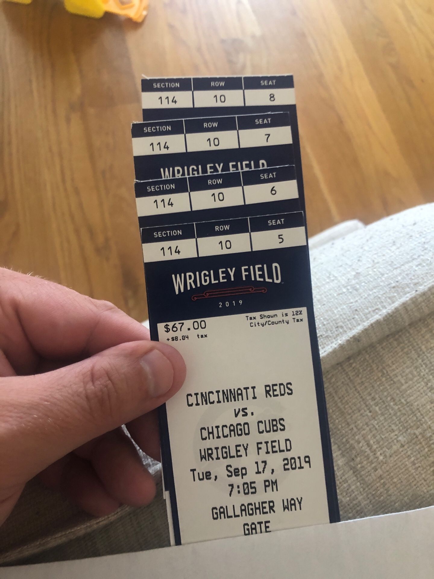 4 GREAT SEATS BY THE CUBS DUGOUT