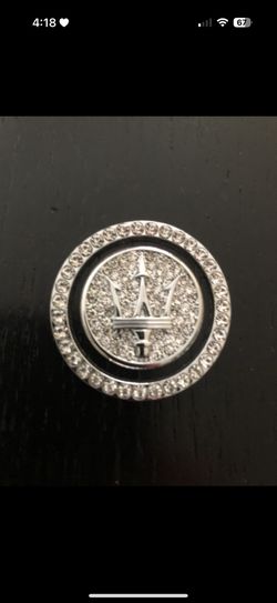 Maserati Start Button Bling Car Décor Crystal Rhinestone Car Bling Ring Emblem