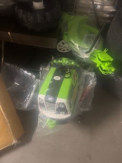 Electric Kids Ride-On Excavator Truck Toy - Green 12V Toddler Vehicle