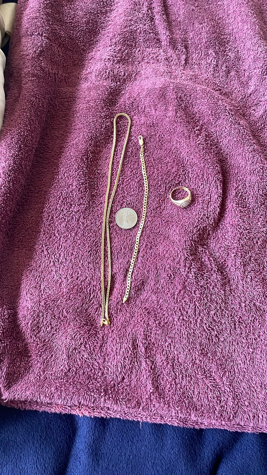 10k Necklace Bracelet & Ring