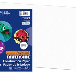 Riverside® Groundwood Construction Paper, 100% Recycled, 12" x 9", White