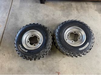 Honda TRX Suzuki LT front wheels & tires $150