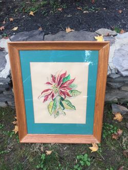 Vintage framed water color 1953