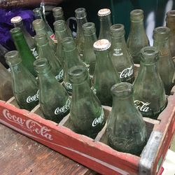 Original Coke Case And Older Coke  Bottles