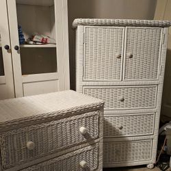 Wicker Dresser and  Wardrobe Dresser