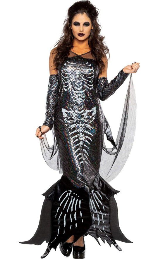 Seeing Red Dark Skeleton Mermaid Costume Dress # 90222 Size XL NIP!