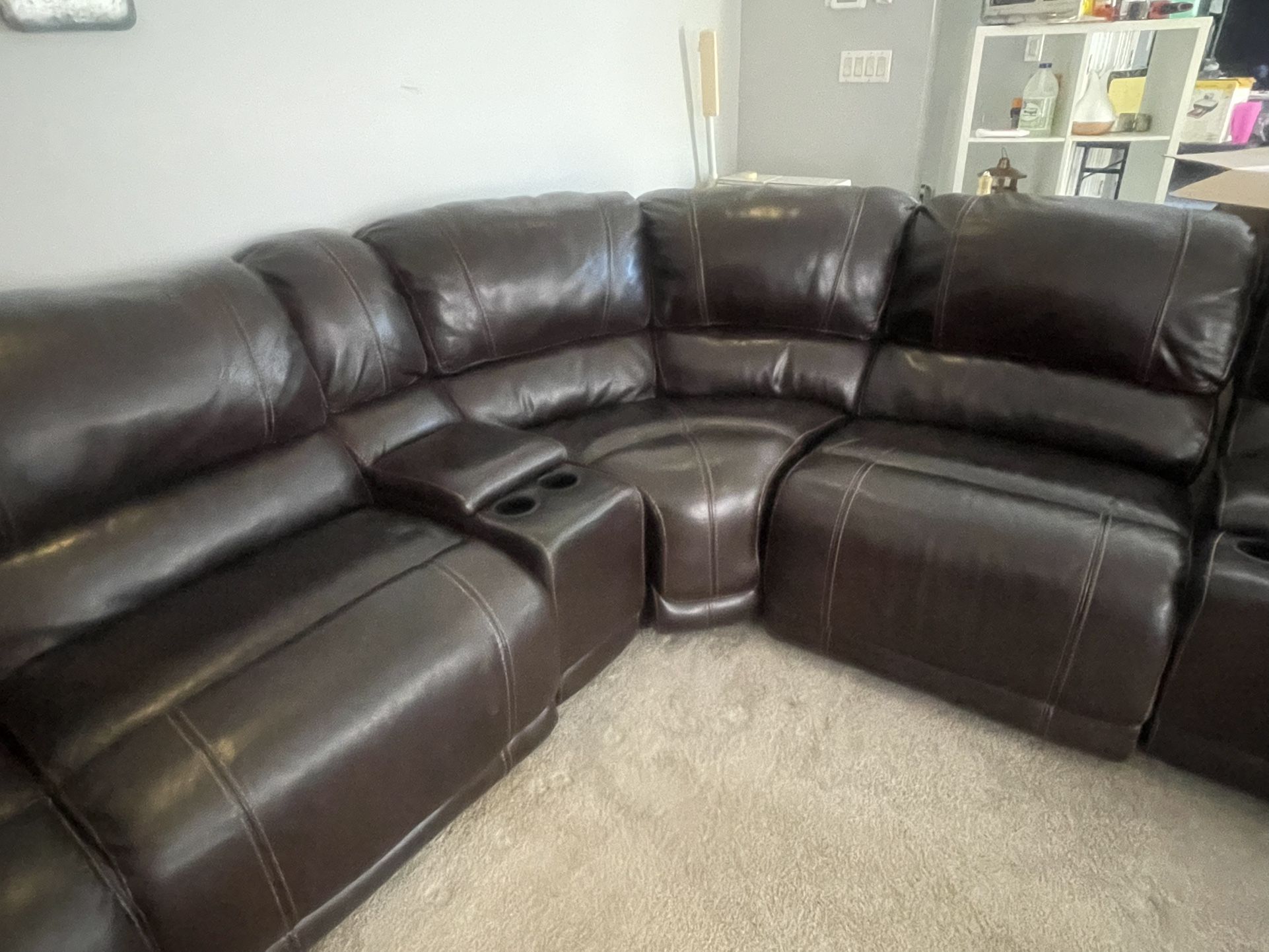 Comfy Sectional With 3 Full Extension Recliners