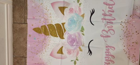 Unicorn Birthday backdrop