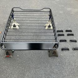 **PLEASE READ DESCRIPTION** UNIVERSAL CARGO ROOFRACK BASKET WITH BRACKETS