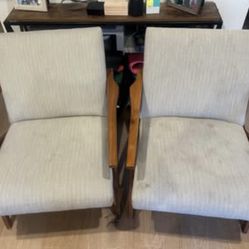 Crate & Barrel Mid-Century Armchairs (Set of 2) – Covers Included