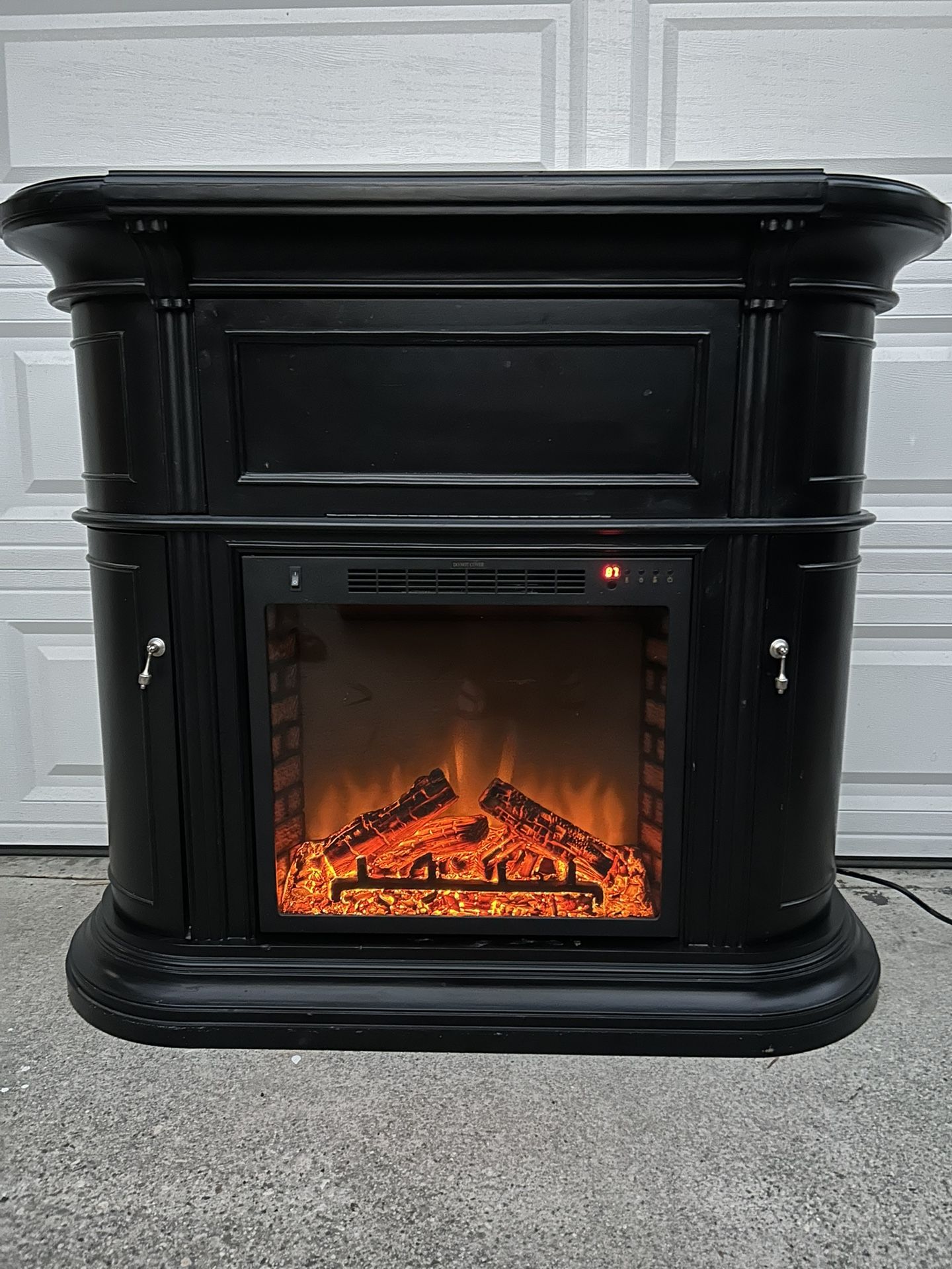ELECTRIC FIREPLACE  TV CABINET with 2 Side and  1 Top Hidden Shelving
