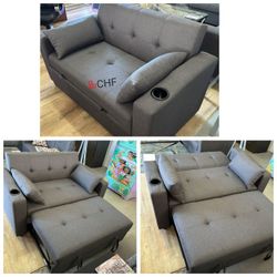 Charcoal  Loveseat Pull Out Sofa Bed 