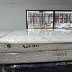 KING SIZE SAATVA 14.5” (PLUSH SOFT) MATTRESS & BOX SPRINGS BED SET