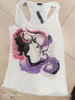 Candy Rain White Graphic Racerback Tank Top