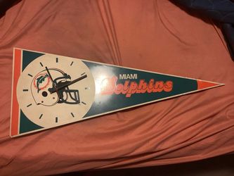 Miami Dolphins Pennant Wall Clock