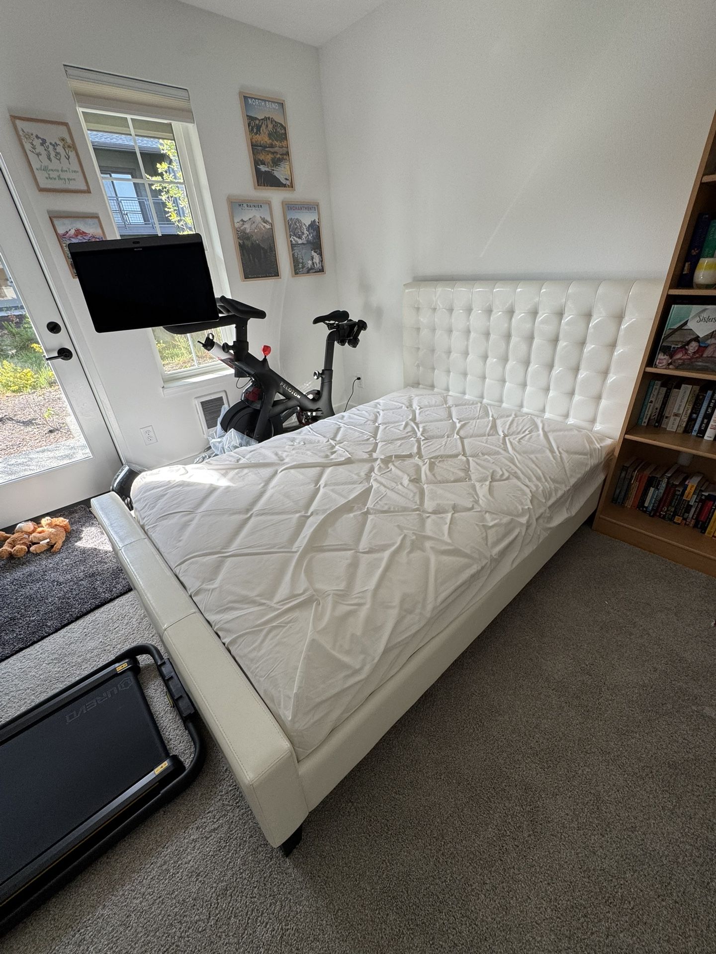 White Leather Bed Frame