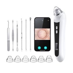 Multi-Functional Blackhead Suction Device With 6 Suction Heads & 3 Modes for Deep Pore Cleaning