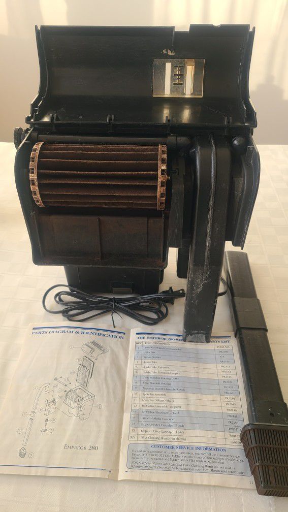 Aquarium Hang On Marineland Emperor 280 Filter System, Bio-Wheel, 2 Extra Refillable Media Baskets, 3 Activated Carbon Filter Cartridges
