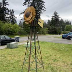 Sunflower Windmill Yard Decor 