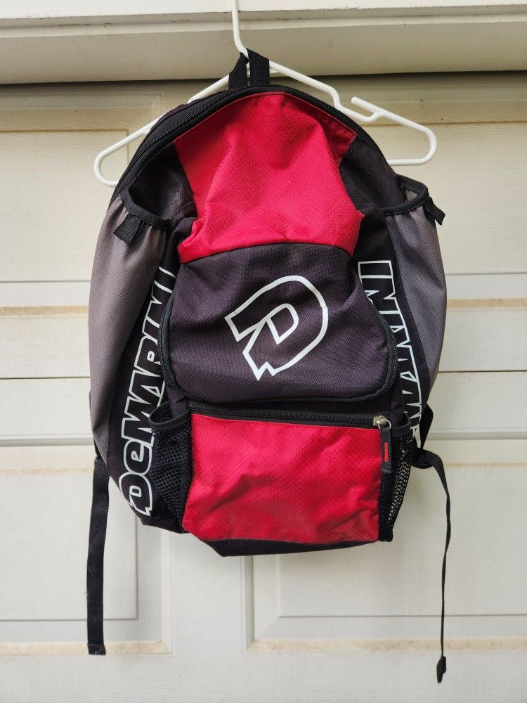 Demarini 2 Bat Backpack Baseball/Softball Red/Black Double Gear Equipment Bag