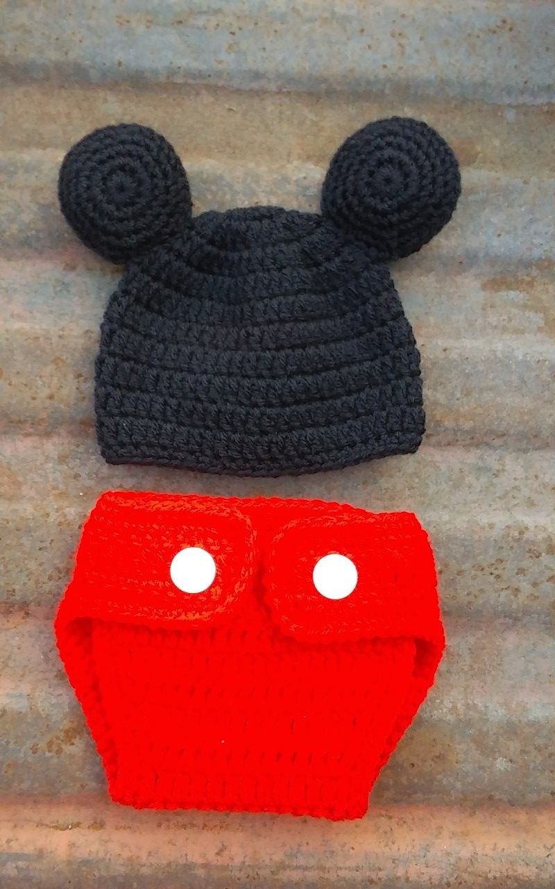 Handmade inspired by mickey mouse baby outfit.