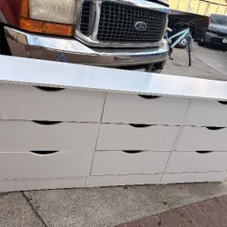 White Nine Drawer Dresser