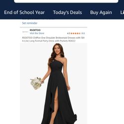 One Shoulder Chiffon Dress 
