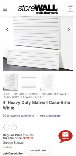 Brand New 4′ Heavy Duty Slatwall Case-Brite White