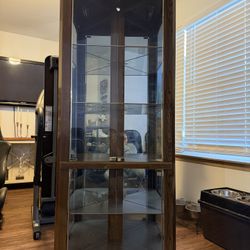 Solid Wood Lighted Curio Cabinet – 6 ft Tall