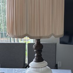 Vintage Antique-Style Ceramic & Bronze Table Lamp