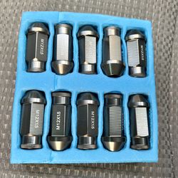 20 Pcs Gray Aluminum Tuner Wheel Lug Nuts 12x1.5 12x1.25