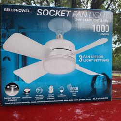 NIB light Socket Ceiling Fan