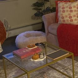 Gold And Glass Coffee Table 
