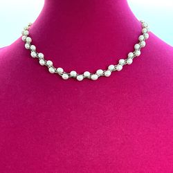 Vintage Lustrous Pearl Woven Necklace  3570