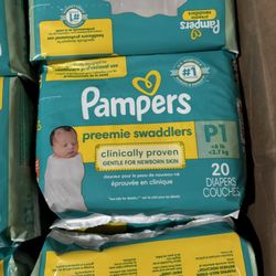 Pampers Preemie Swaddlers P1 20 Count