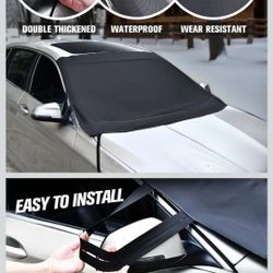 Extra Large Windshield Cover for Ice and Snow, Upgraded Thicken Oxford Car Windshield Cover Best for Ice, Frost & Snow Removal Windshield Snow Cover f