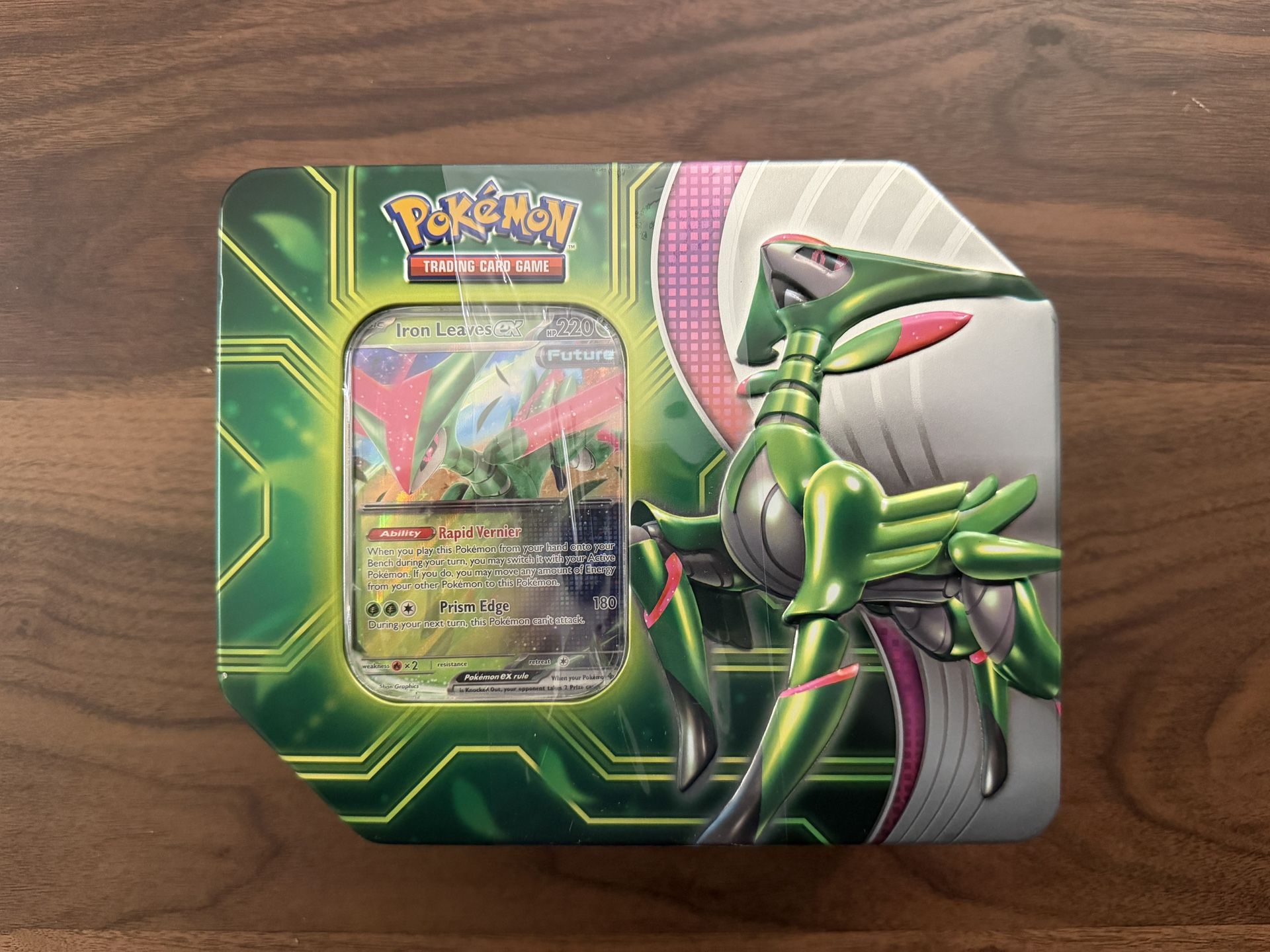 Pokemon TCG Trading Card Games Paradox Destinies Iron Leaves ex Tin New Sealed