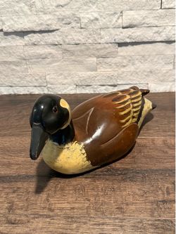 Vintage Hand-Painted Wooden Canada Goose Decoy - The Glass Candle  -   Tacoma WA
