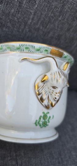 Rare Vintage Ram Head Herend Cachepot Hand Painted
