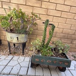 Vintage Succulent Planters – Unique Rustic Garden Decor
