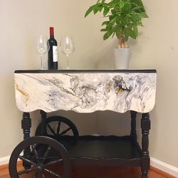 Rolling Tea / Bar Cart - Folding Table