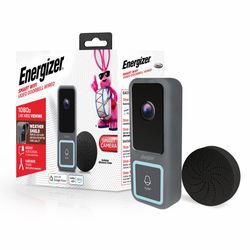 Energizer Smart Doorbell & Chime, Wired 1080p Video Doorbell Security Camera, 2-Way Audio, Night Vision, Cloud & Card Storage, Works With Alexa & Goog