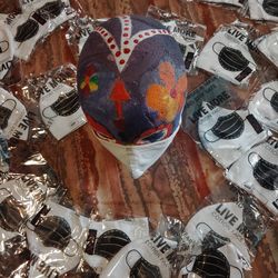 Cotton fabric stylish face mask adjustable straps washable reusable 25 count