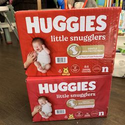 2 Boxes Huggies Newborn Diapers Brand New