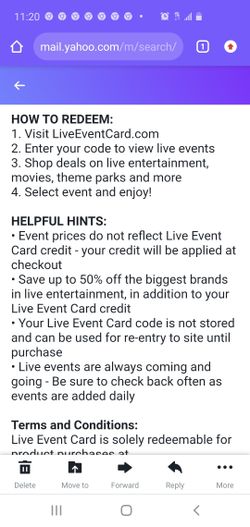 Live event card