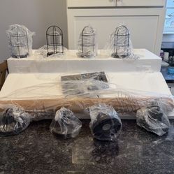 Rustic Farmhouse Style With  Caged Lights For Kitchen